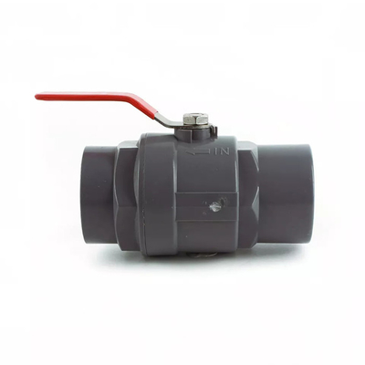 PVC 1.6MPa noir plastique de robinet à tournant sphérique de 2 morceaux avec la poignée d'acier inoxydable