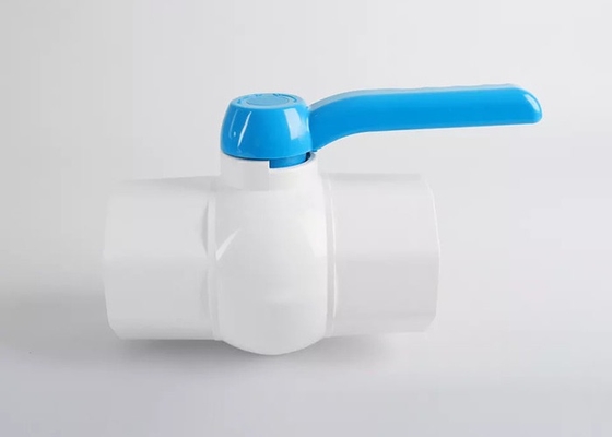 Poignée en plastique de PVC de conduite d'eau à tournant sphérique du robinet 1 de manière de PVC de valve blanche de quart de tour