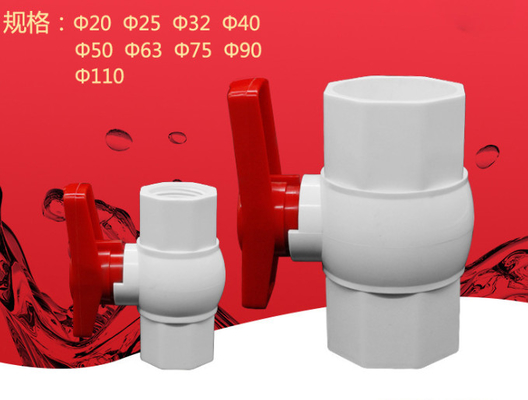 Norme nationale de robinet à tournant sphérique de conduite d'eau de PVC de robinet à tournant sphérique de DN15-DN100 1 UPVC