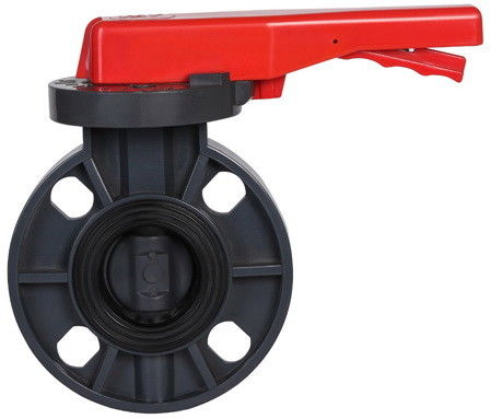 Noir de résistance à la corrosion de vanne papillon de gaufrette de PVC de RPP PVDF