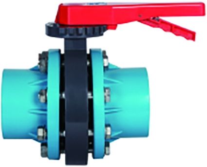 Noir de résistance à la corrosion de vanne papillon de gaufrette de PVC de RPP PVDF