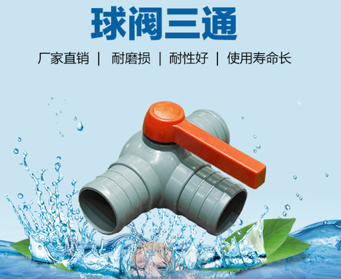 3 valve de manière de PVC 3 de pouce 40mm de PVC 1 de robinet à tournant sphérique de manière résistante à l'usure