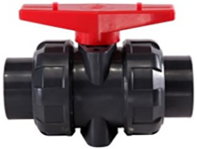 Robinet à tournant sphérique hydrophobe foncé de PVC de Gray Chemical Plastic Ball Valve 1
