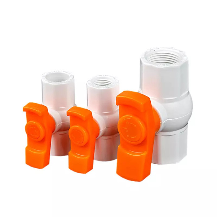 Robinet à tournant sphérique octogonal blanc de PN10 UPVC 1/2 en plastique » - 4&quot; taille gauche