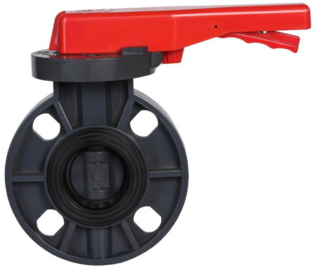 Noir de résistance à la corrosion de vanne papillon de gaufrette de PVC de RPP PVDF