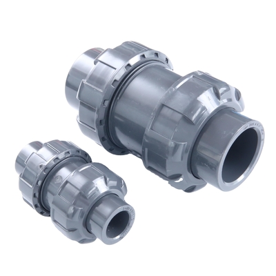 Double clapet anti-retour hydraulique de PVC de 4 pouces de PVC de robinet à tournant sphérique des syndicats de 2 pouces