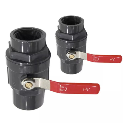 Irrigation robinet à tournant sphérique en plastique de 3 pouces 2 poignée d'acier inoxydable du robinet à tournant sphérique de morceau UPVC