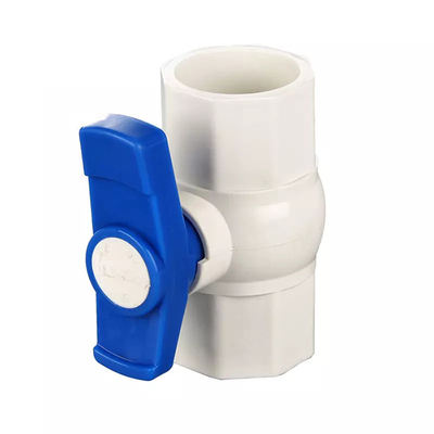 Robinet à tournant sphérique octogonal pneumatique compact de PVC du robinet à tournant sphérique d'UPVC 3