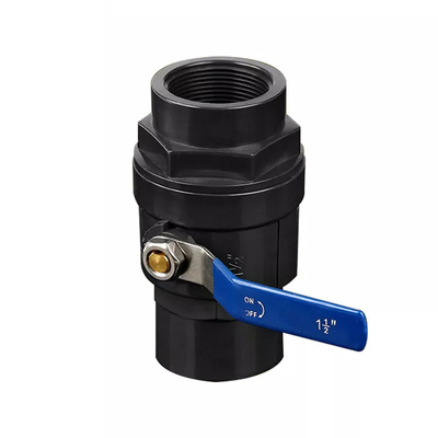 Robinet à tournant sphérique en acier en deux pièces noir de PVC du robinet à tournant sphérique de poignée 50mm