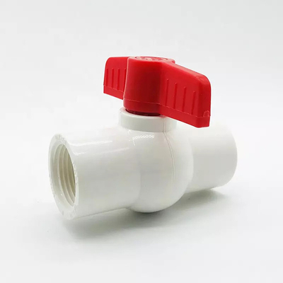 Corrosion chimique conique de robinet à tournant sphérique de PVC UPVC de valve du drainage 20mm